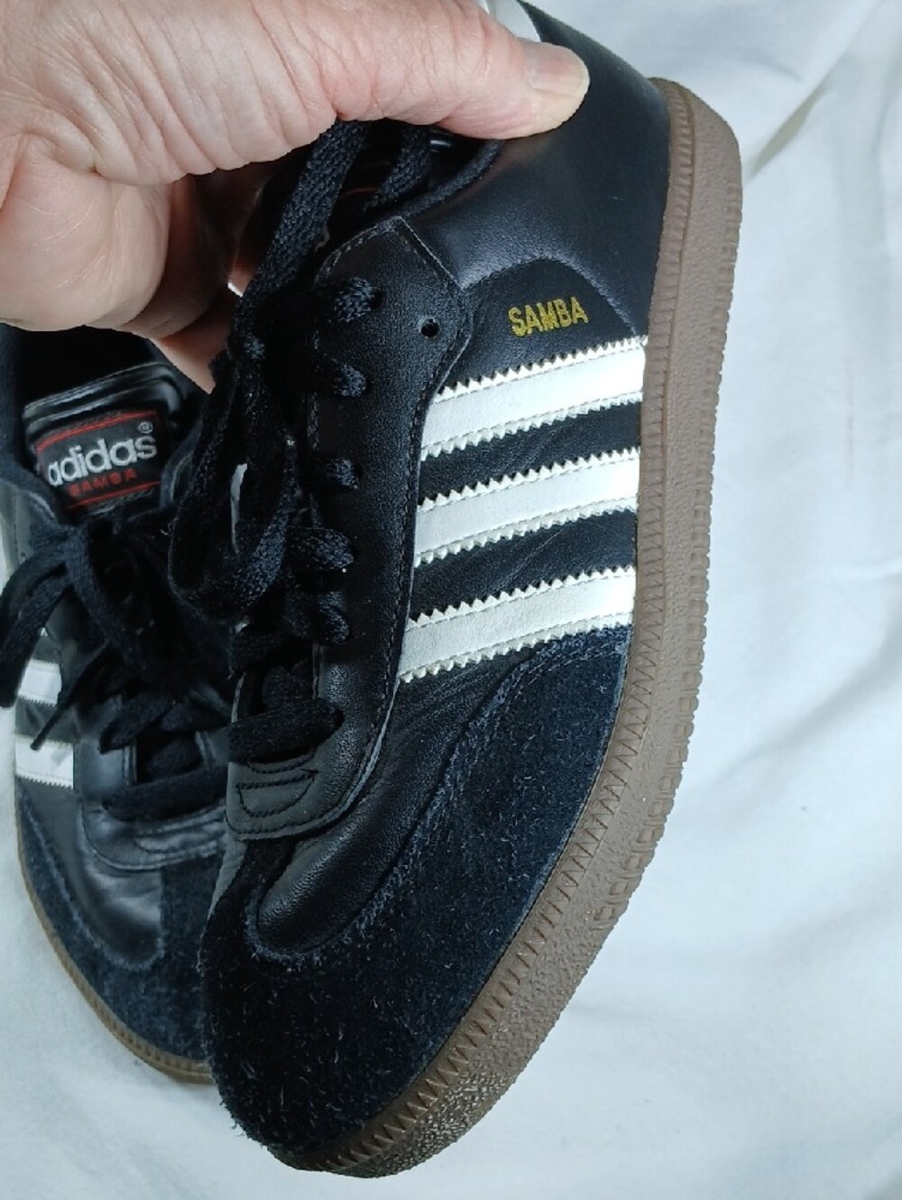 adidas Black and White Classic Leather Sneakers - Picture 9 of 13